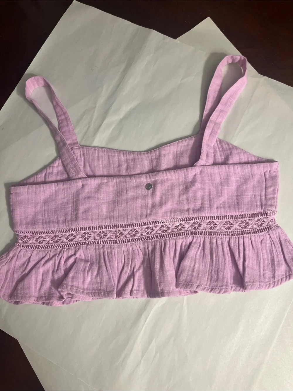 Roxy Lavender Cropped Peplum Tank Top